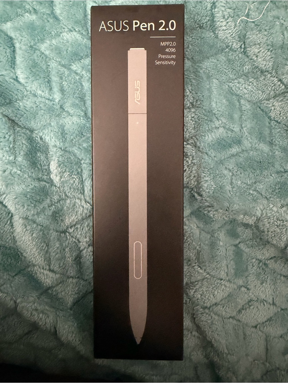 ASUS Black Stylus Packaging with Silver Regulatory Panel